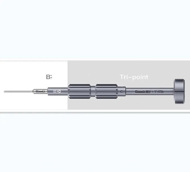 Precision screwdriver with grenade-shaped handle for iPhone repair with five bit types