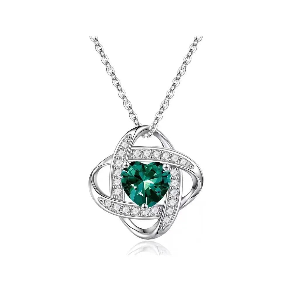 Women's copper heart pendant necklace with electroplated finish in one of five platinum colours.