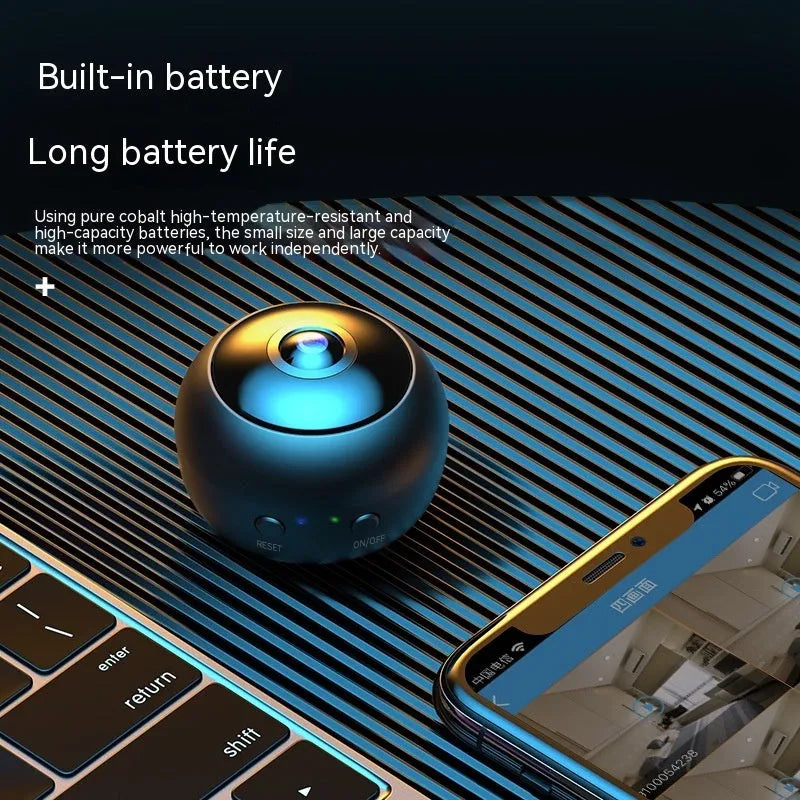 White wireless WiFi security camera with 1080p resolution and ABS plastic housing