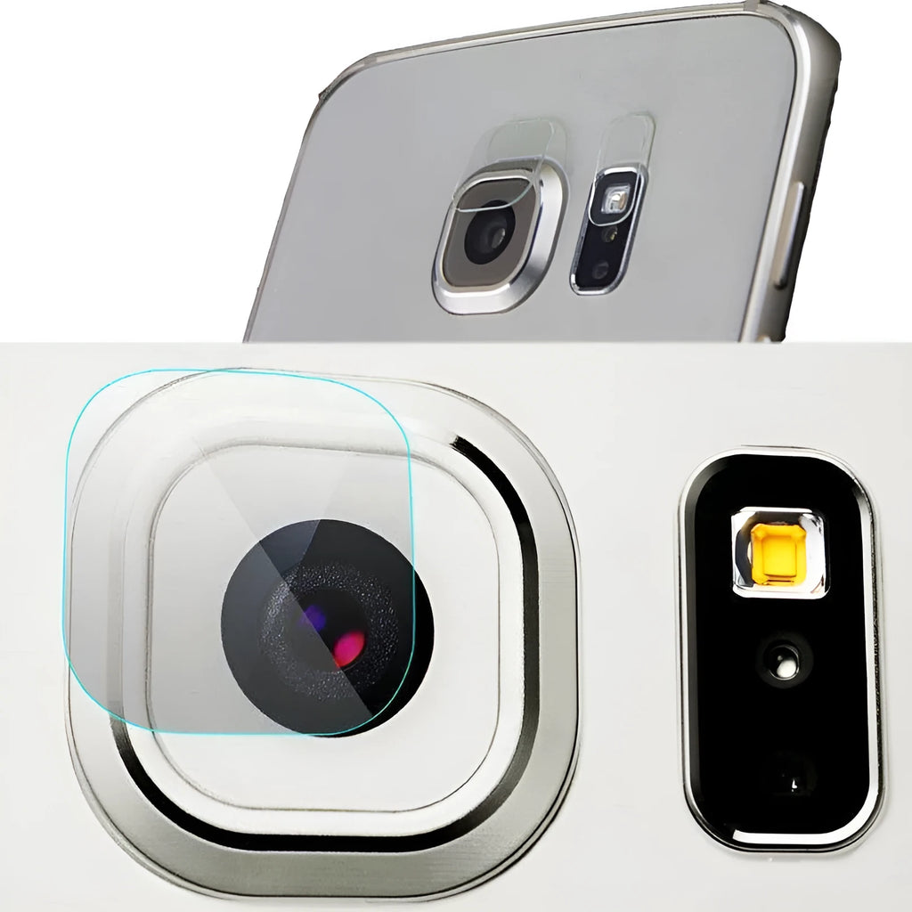 Tempered glass rear camera lens protective film for Samsung Galaxy S7 Edge and S8 smartphones.