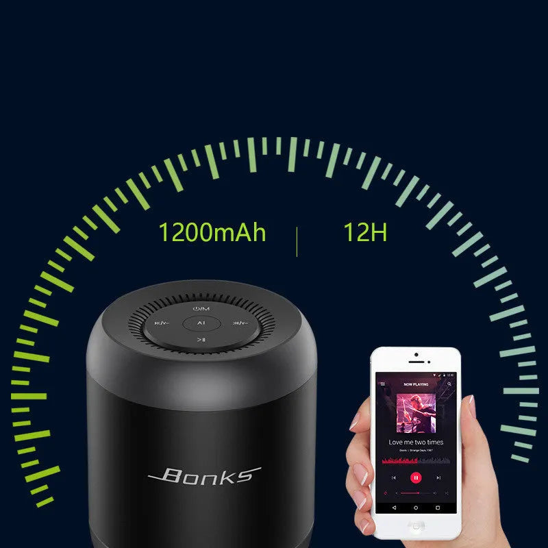Black AI voice control Bluetooth speaker with USB port and control buttons