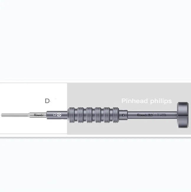 Precision screwdriver with grenade-shaped handle for iPhone repair with five bit types