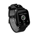 Black smartwatch with integrated Bluetooth earbuds showing heart rate monitoring on 1.4-inch screen