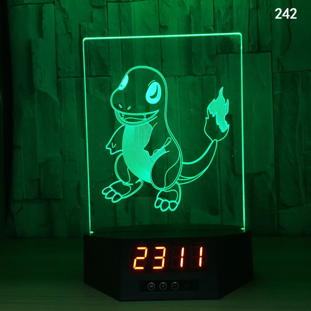 Glowing blue dolphin 3D night light with wireless charging base and remote control on wooden table