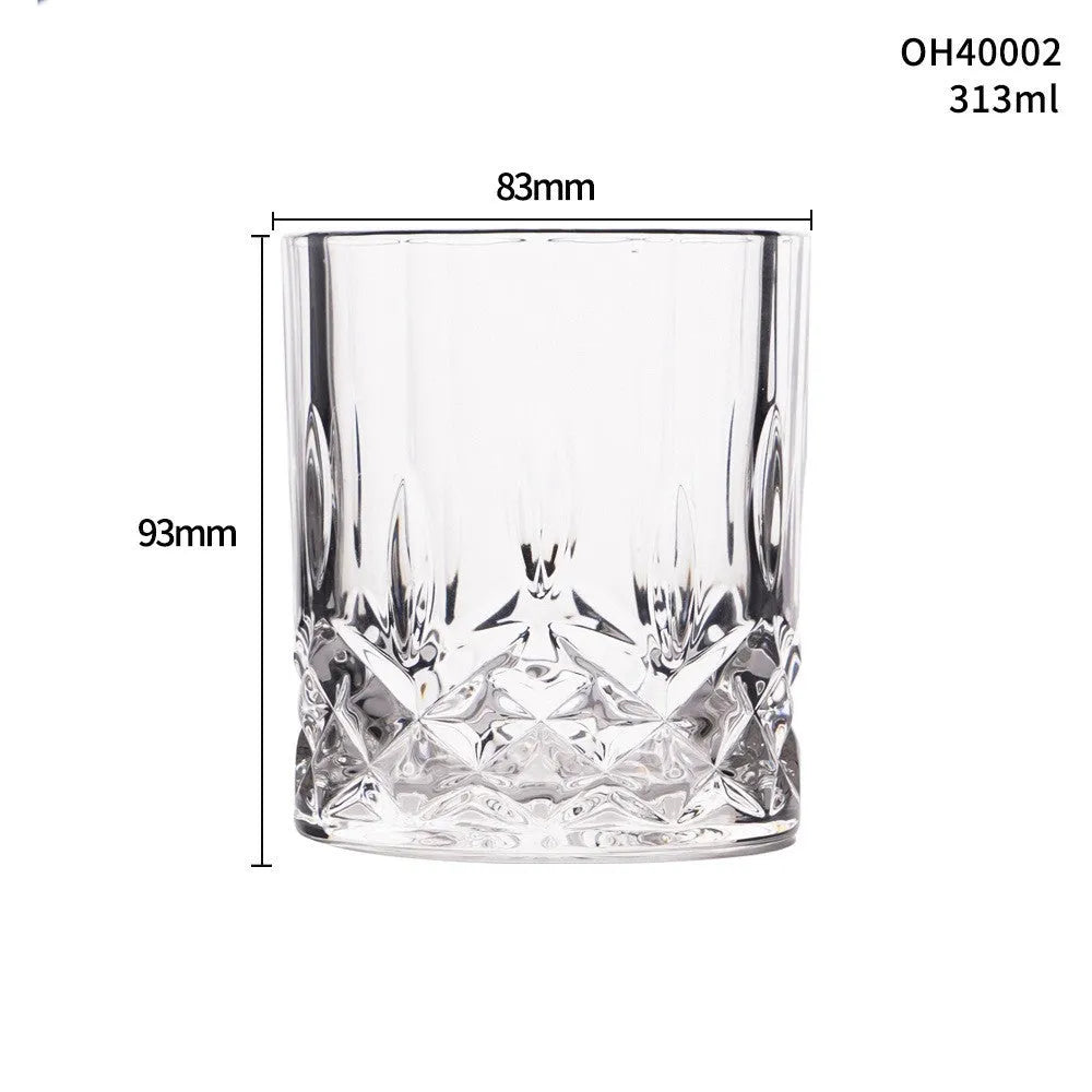 Crystal whiskey shot glass with thick bottom in multiple colour options