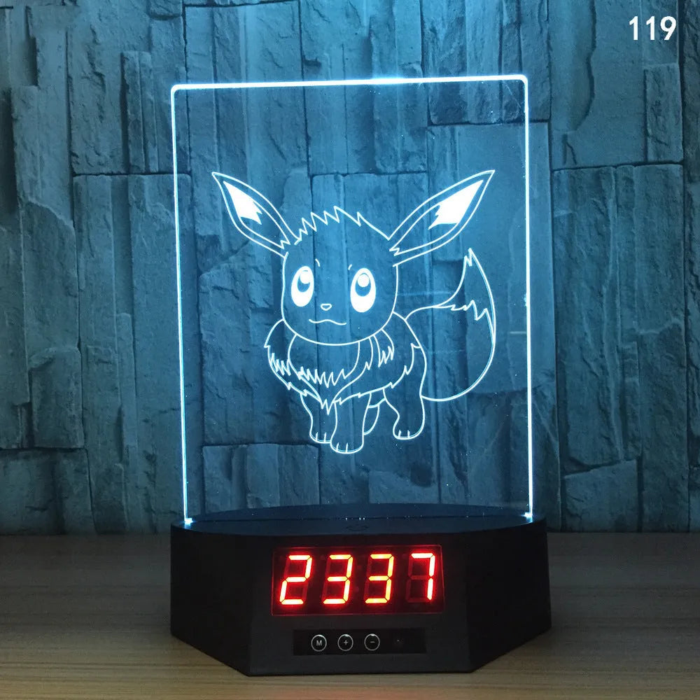 Glowing blue dolphin 3D night light with wireless charging base and remote control on wooden table