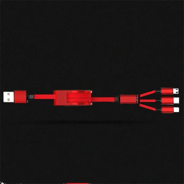 Telescopic charging cable extended to 120 cm length with titanium alloy connector