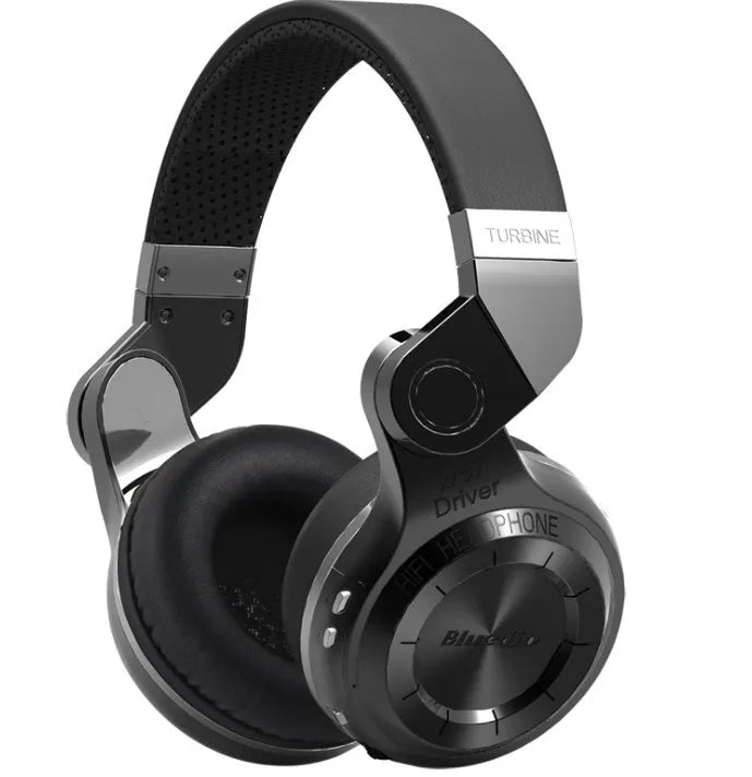 Blue String T2 Bluetooth wireless headphones with metal folding design in black or white colours