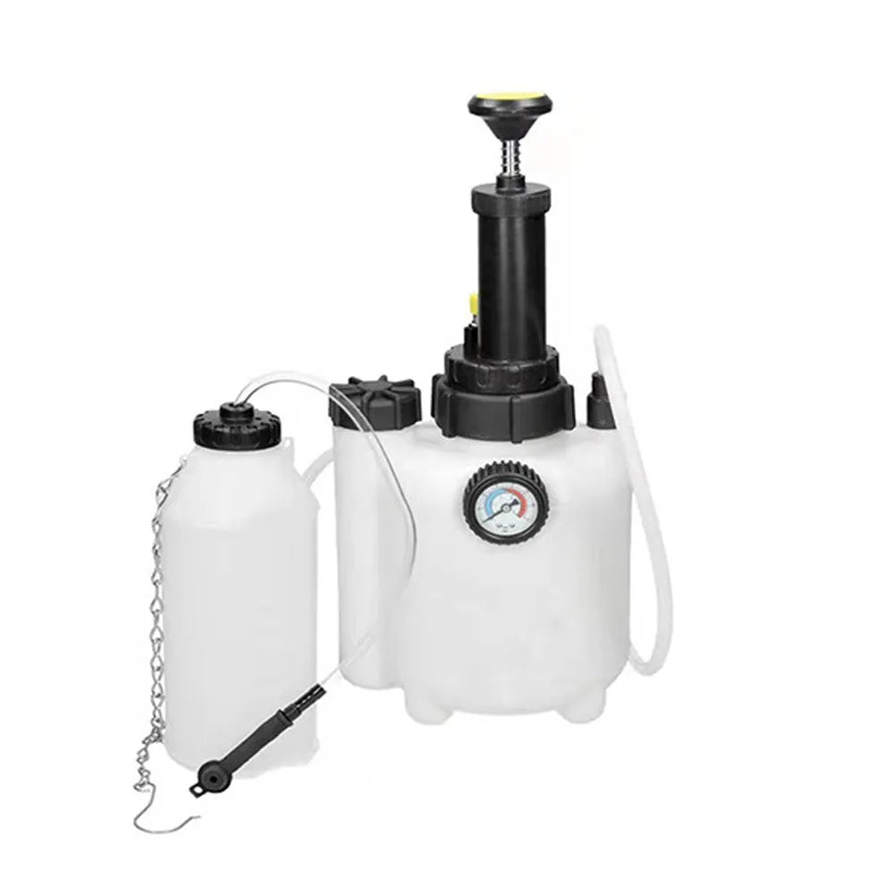 White 3-litre automotive brake fluid bleeder tank and service tool