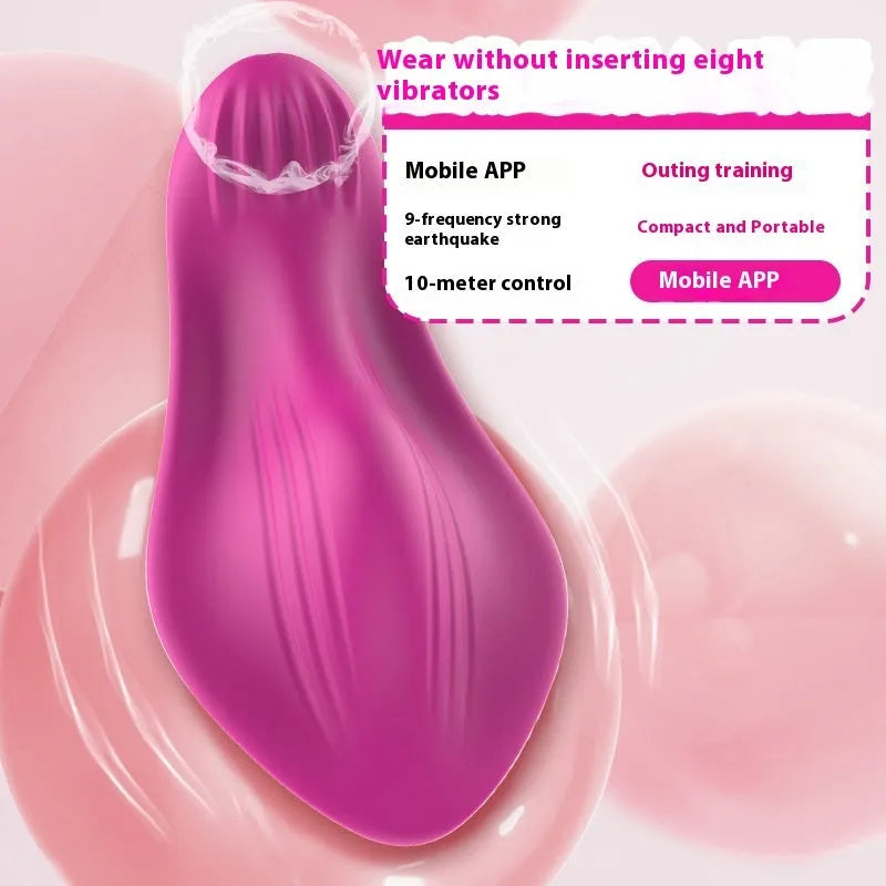 Rose red wearable female massager with silicone body and USB charging port