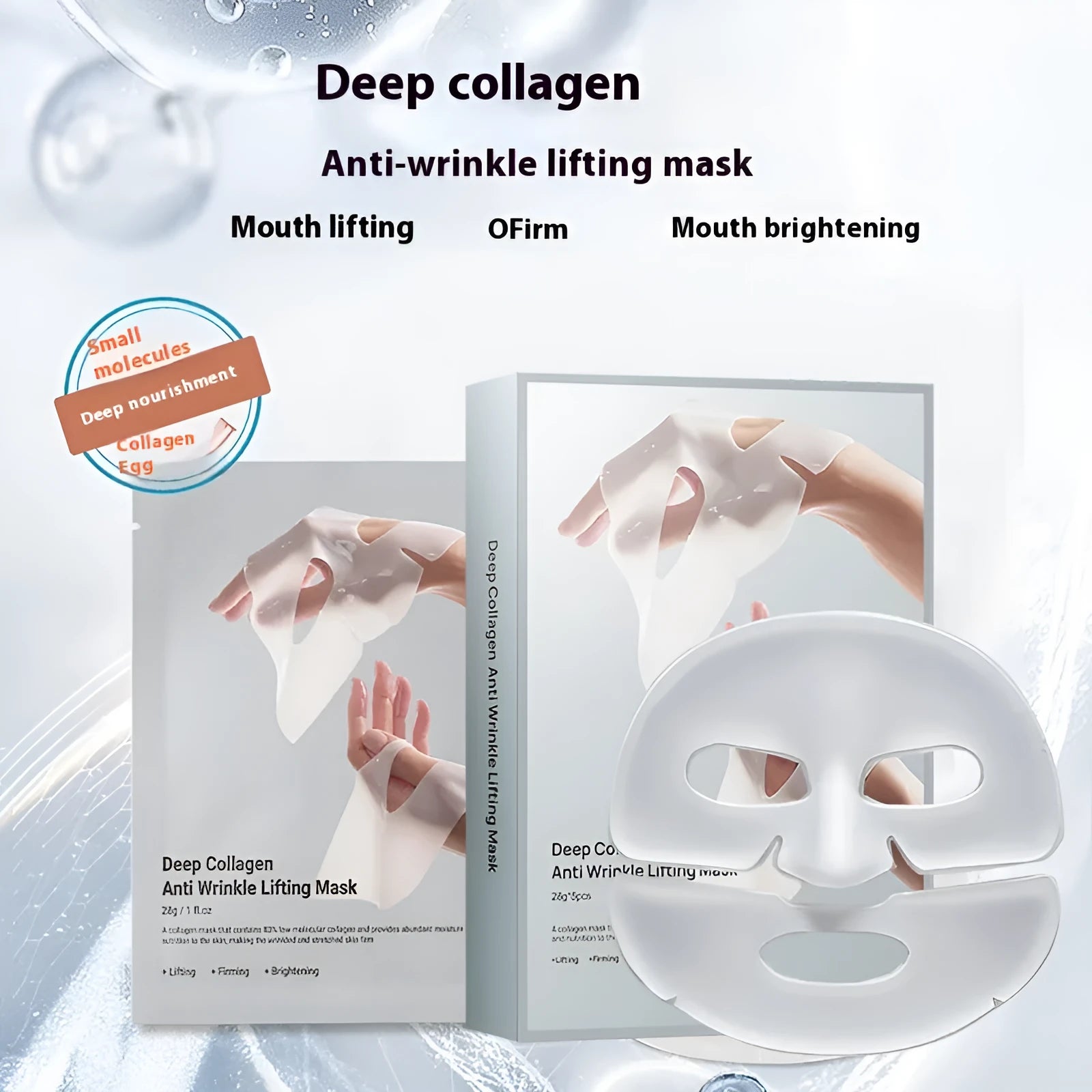Single collagen anti-wrinkle moisturising facial mask sheet with 28ml serum for universal skin types