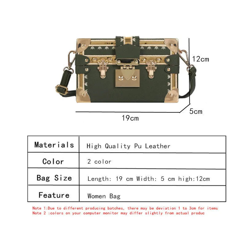 Women's hard black PU leather shoulder bag with flap closure and rivet decoration