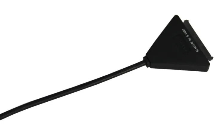 Black USB 3.0 to SATA 7+15 pin adapter cable for external hard drive connection