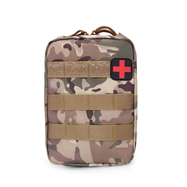 Tactical medical bag accessory pouch with hook-and-loop closure in wear-resistant nylon fabric