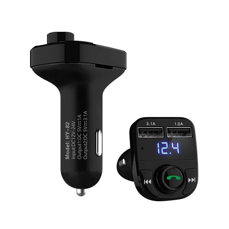 HY82 car MP3 player with Bluetooth and dual USB ports for cigarette lighter socket installation