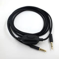 Black universal 3.5mm stereo male-to-male audio cable for gaming headsets and digital devices.
