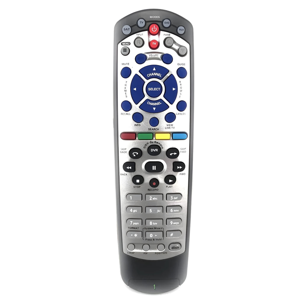 Black DISH Network universal remote control with flat design compatible with device code 20.1