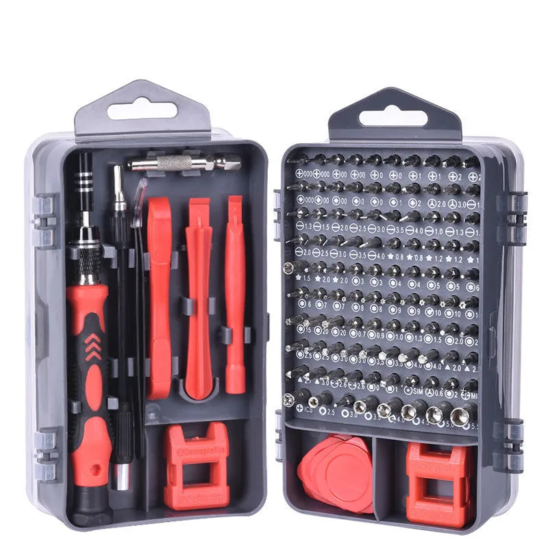 117-in-1 precision screwdriver set with magnetic bits and flexible extension for electronics repair