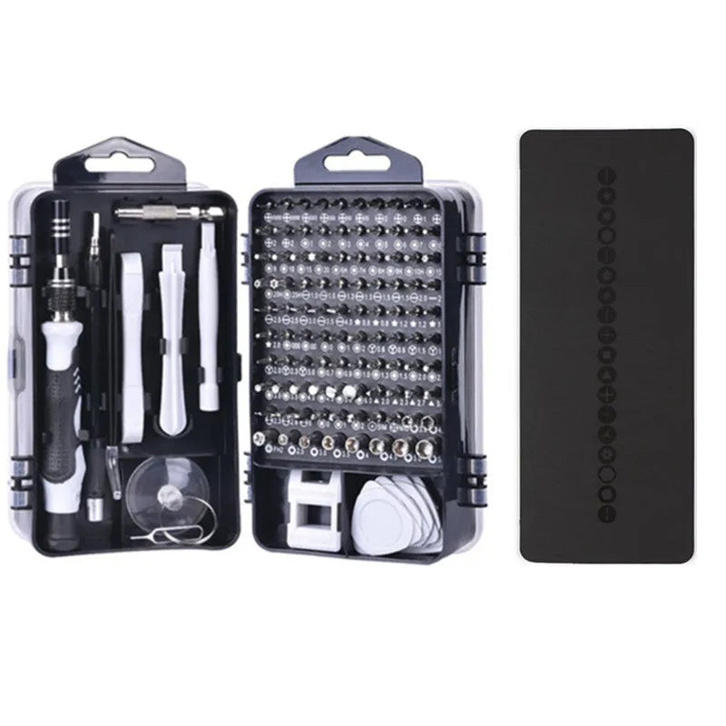 117-in-1 precision screwdriver set with magnetic bits and flexible extension for electronics repair