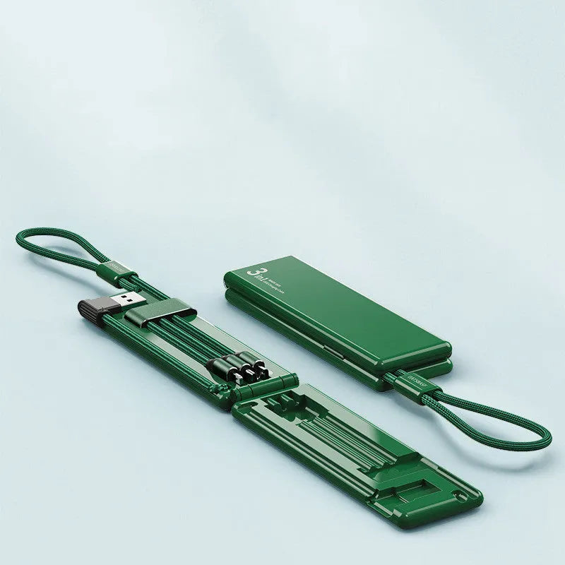 Portable multifunctional one-for-three charger with compact design and multiple charging ports