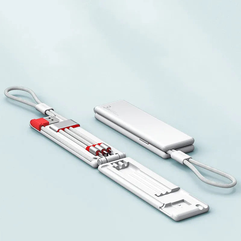 Portable multifunctional one-for-three charger with compact design and multiple charging ports