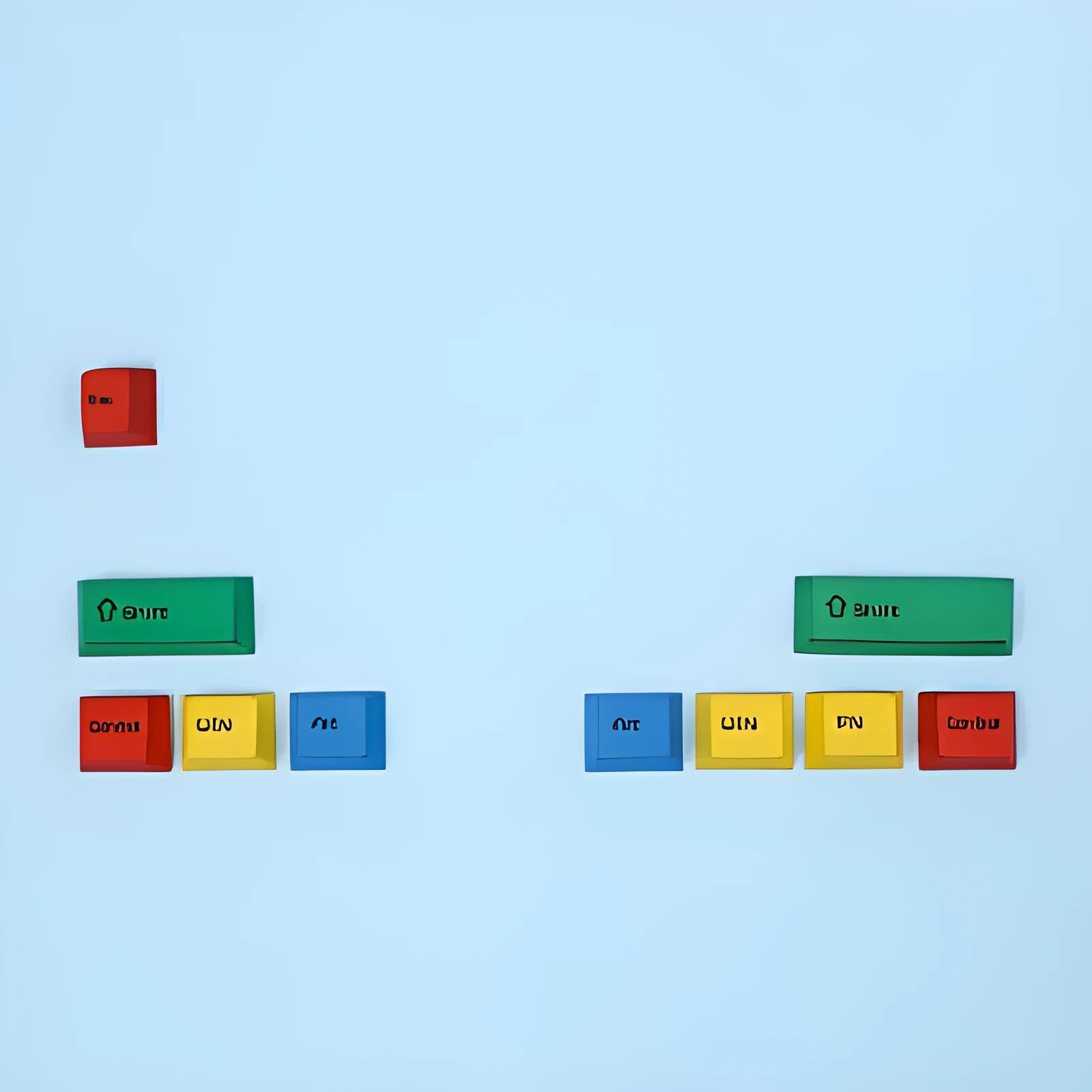 PS theme mechanical keyboard keycap set with sublimation colour printing in blue and white design