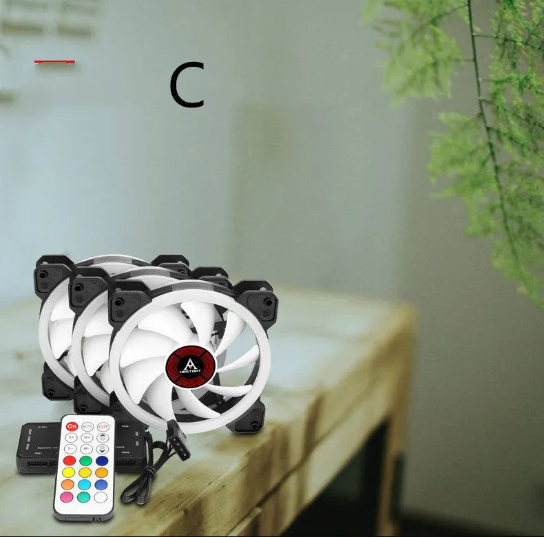 12cm camouflage pattern PC cooling fan with RGB colour changing lights and hydraulic bearing