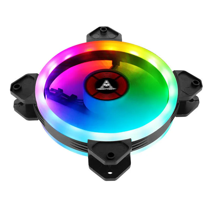 12cm camouflage pattern PC cooling fan with RGB colour changing lights and hydraulic bearing