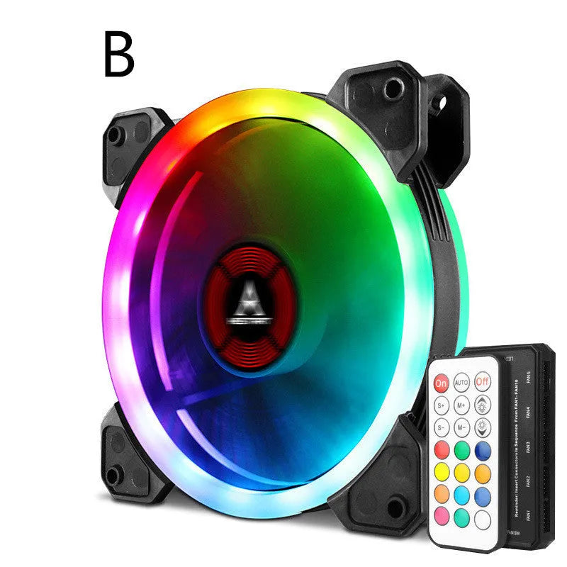 12cm camouflage pattern PC cooling fan with RGB colour changing lights and hydraulic bearing