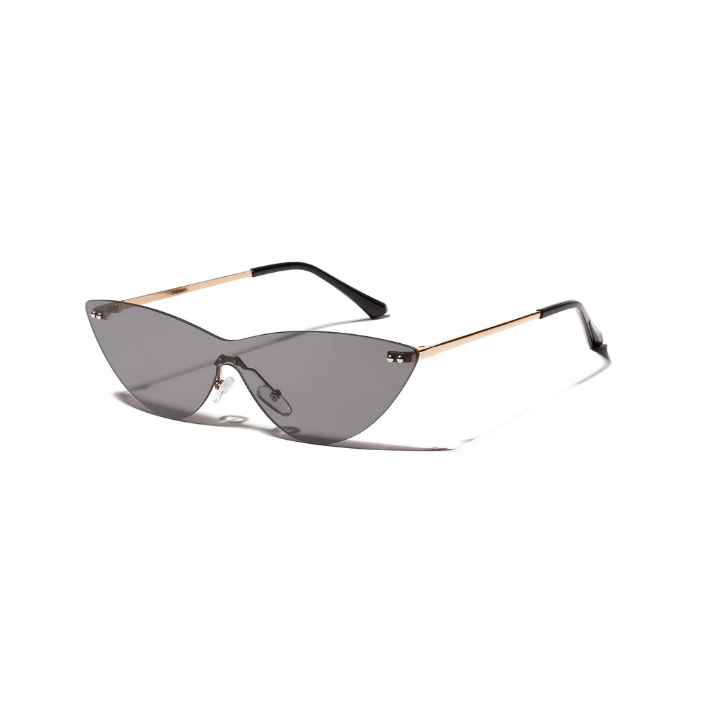 Brown vintage-style sunglasses with metal frame and tinted lenses.