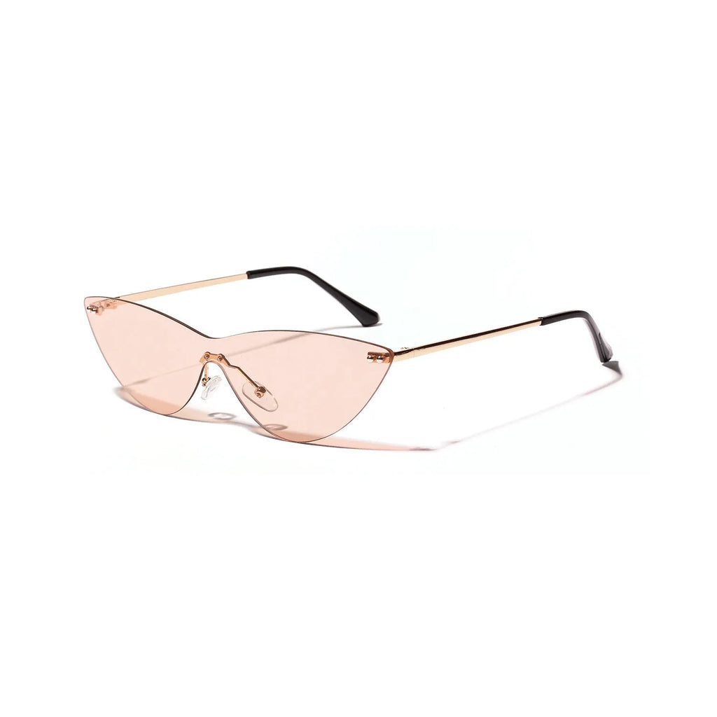 Brown vintage-style sunglasses with metal frame and tinted lenses.