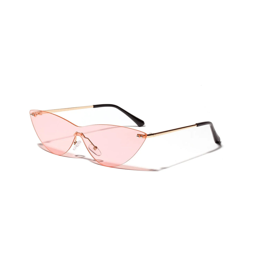 Brown vintage-style sunglasses with metal frame and tinted lenses.