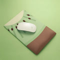 Green kiwi fruit printed mouse pad with thickened wrist support cushion