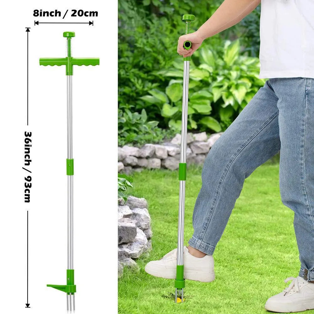 Aluminium manual weed puller garden tool with 50cm length and ABS/PP handles