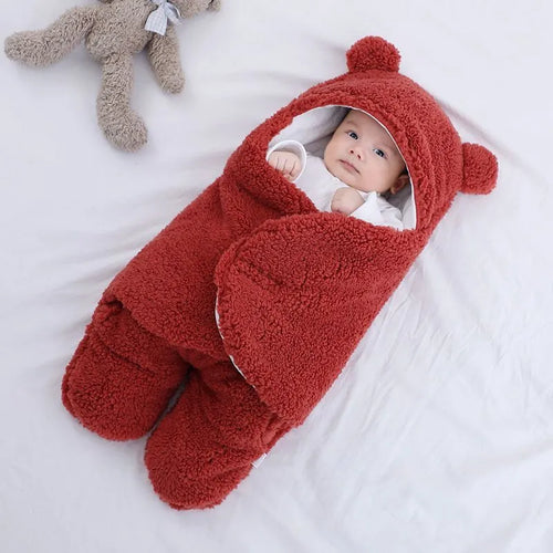 Baby quilted sleeping bag wrapper in cotton blend fabric with quilted pattern