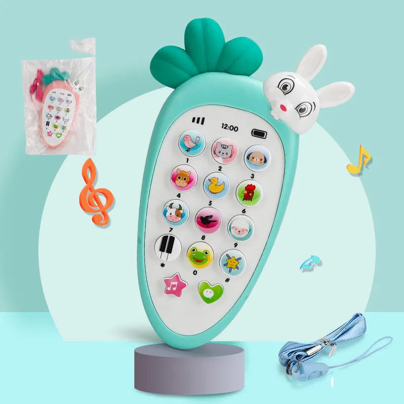 Baby electronic phone toy with animal shapes in multiple colours measuring 15cm for toddler educational play