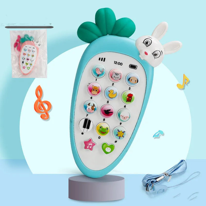 Baby electronic phone toy with animal shapes in multiple colours measuring 15cm for toddler educational play