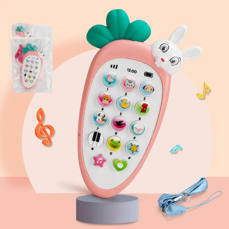 Baby electronic phone toy with animal shapes in multiple colours measuring 15cm for toddler educational play