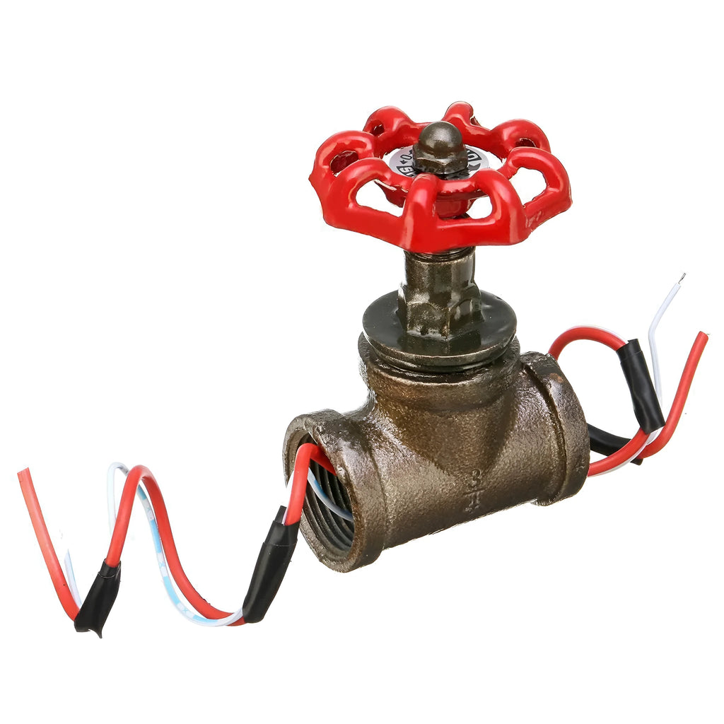 Red and gray copper steampunk 3/4 inch industrial manual valve with threaded connections