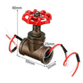 Red and gray copper steampunk 3/4 inch industrial manual valve with threaded connections