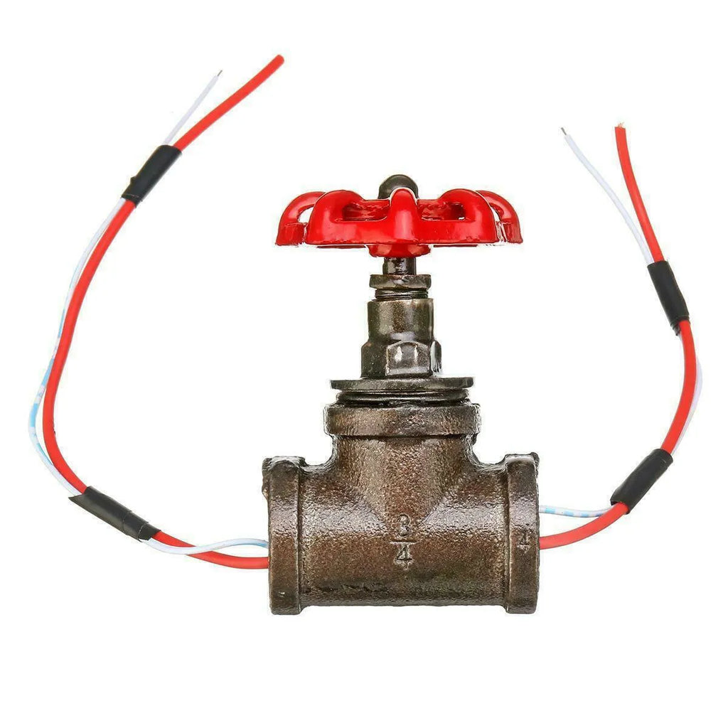 Red and gray copper steampunk 3/4 inch industrial manual valve with threaded connections