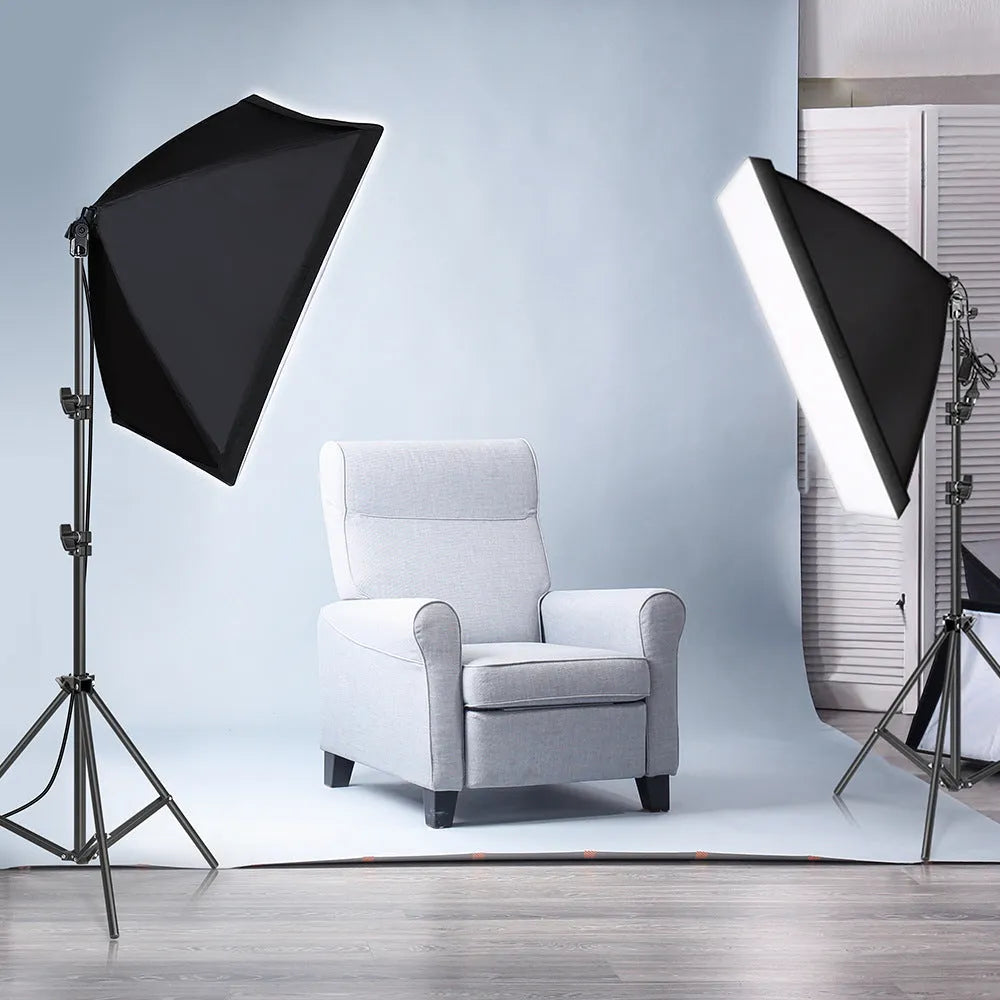 50x70cm photography softbox kit with 2 metre light stand for smartphone portrait shoots