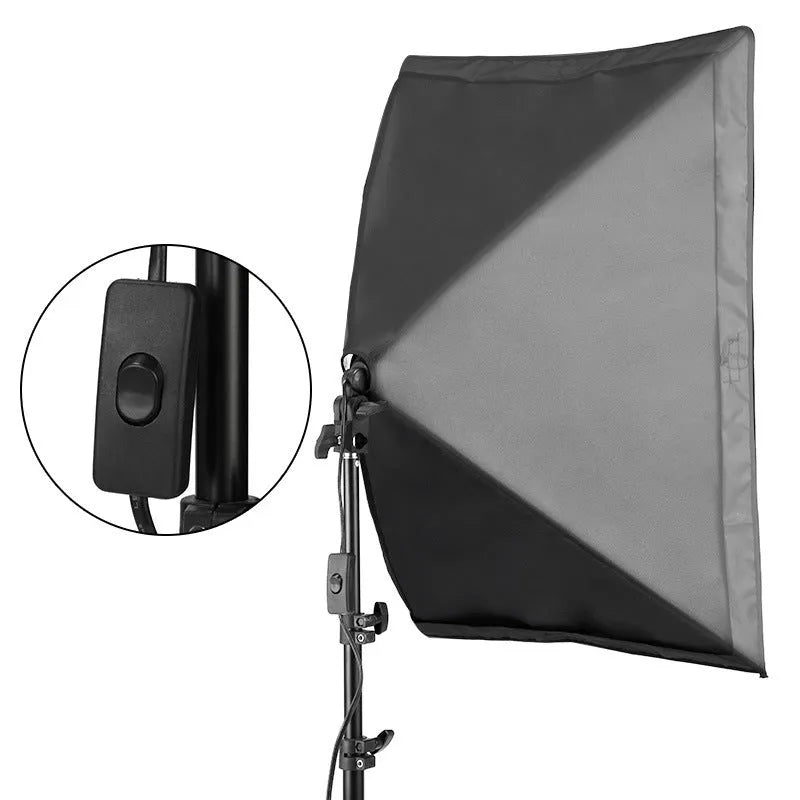 50x70cm photography softbox kit with 2 metre light stand for smartphone portrait shoots