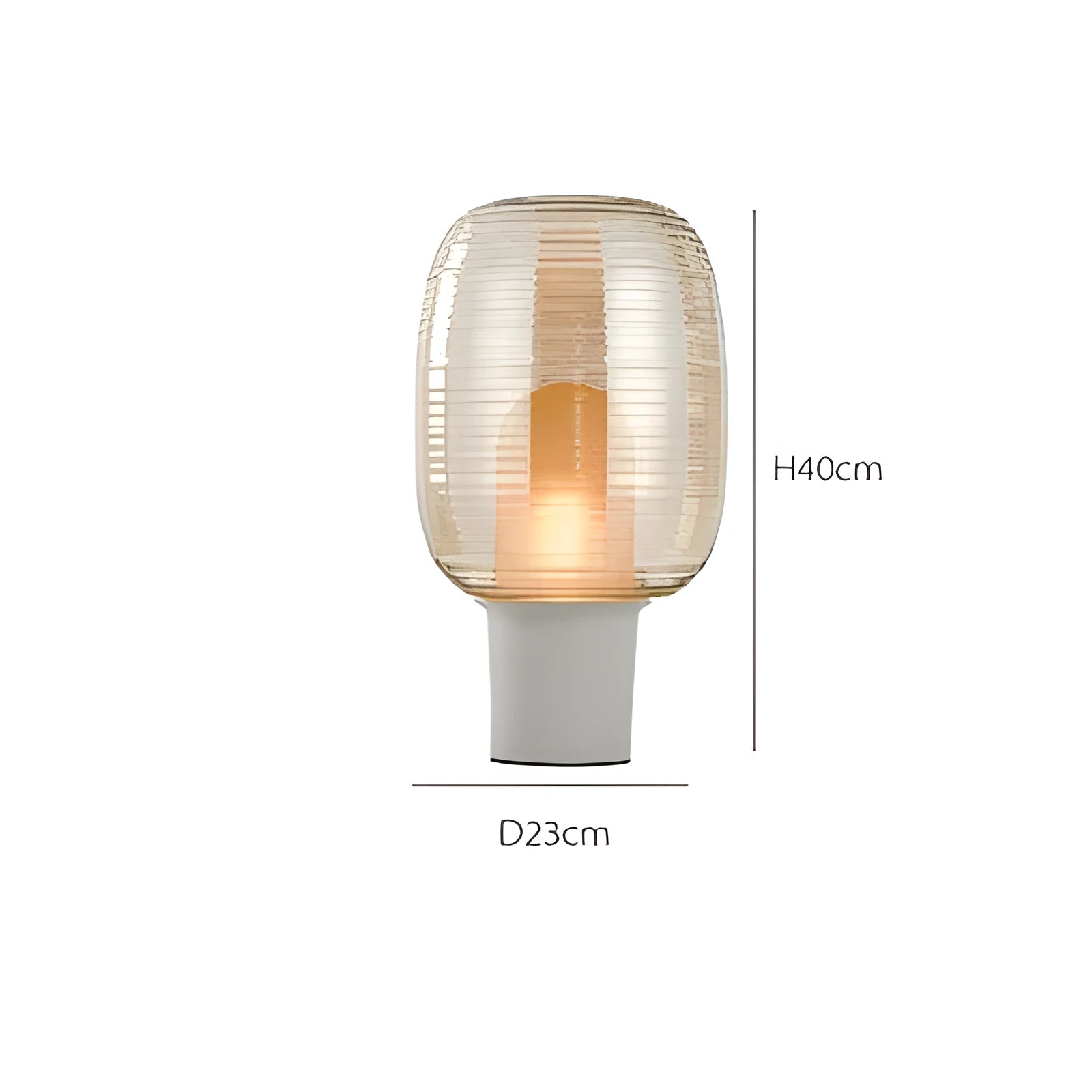 Modern glass table lamp in cognac colour with simple Nordic design and LED light source