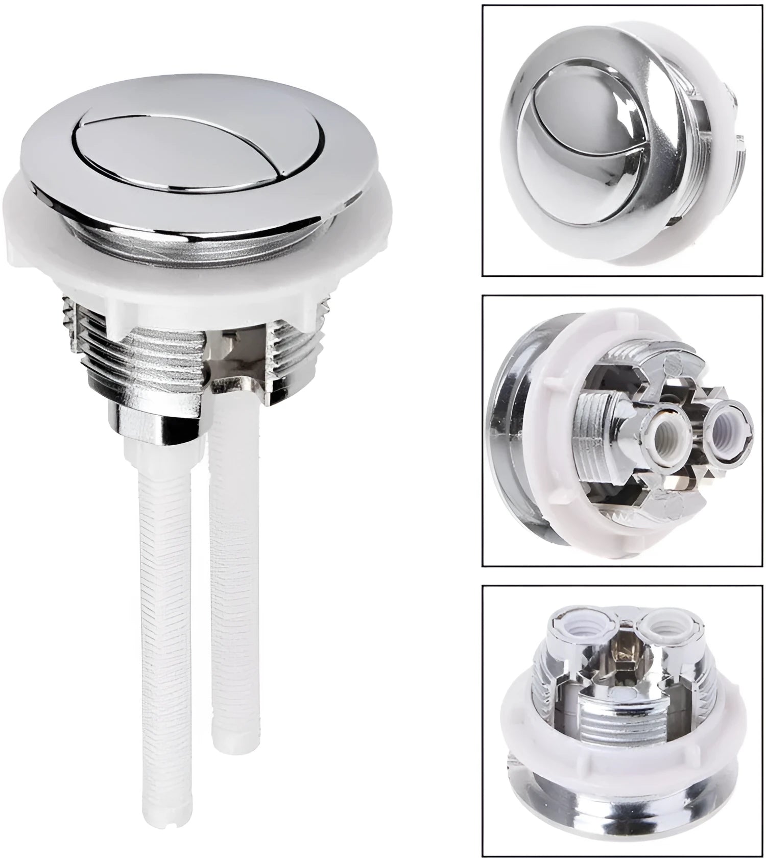 White 38mm ABS plastic round double button toilet flush accessory for ground drainage toilets
