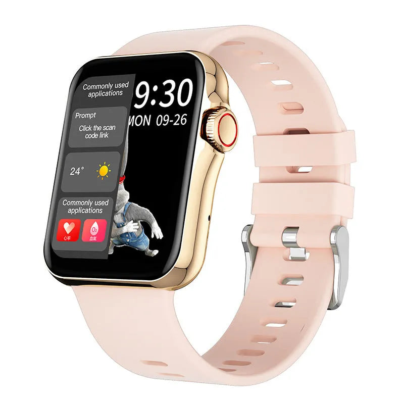 D06 smart watch with colour screen and liquid silicone strap on a wrist.