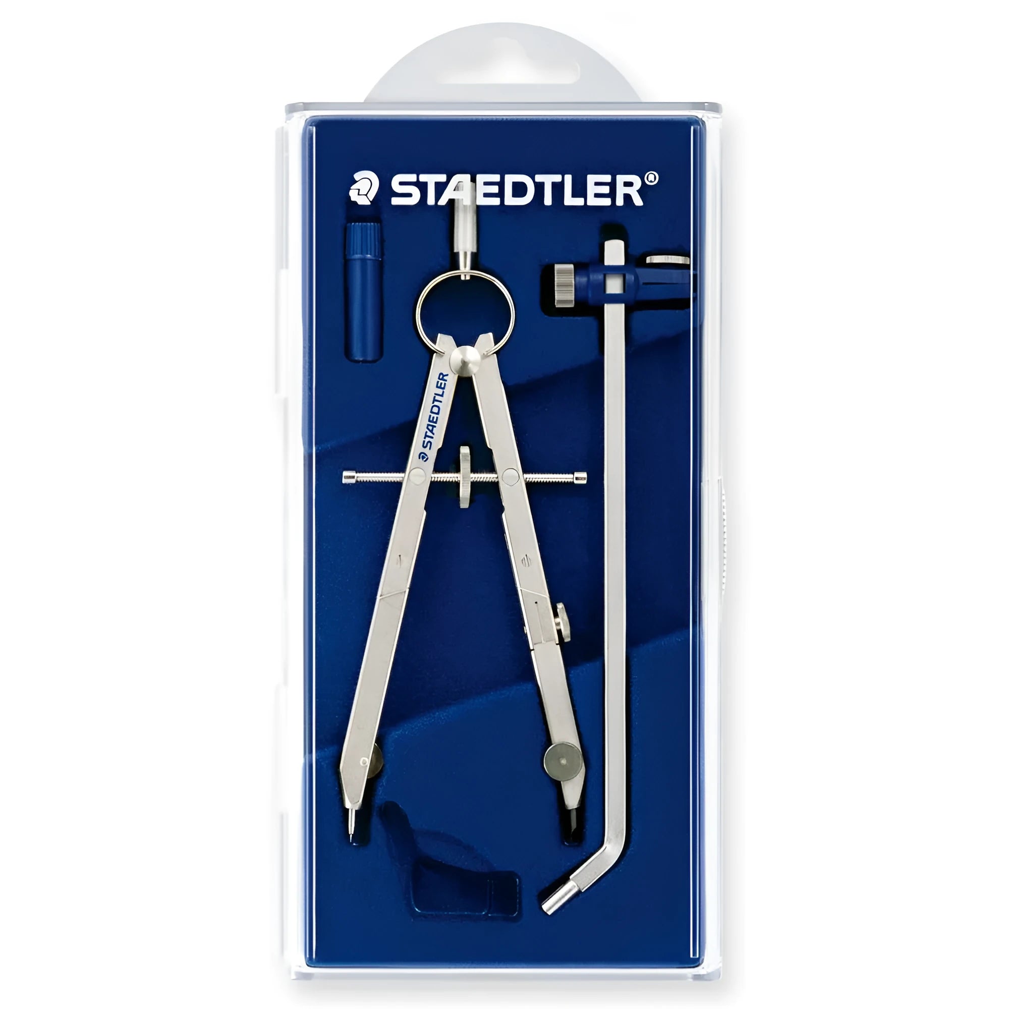 STAEDTLER 551 01 steel telescopic drafting compass for drawing circles.