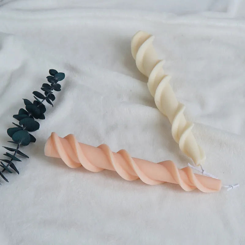 Silicone rotating lace candle mould for making decorative spiral rod candles