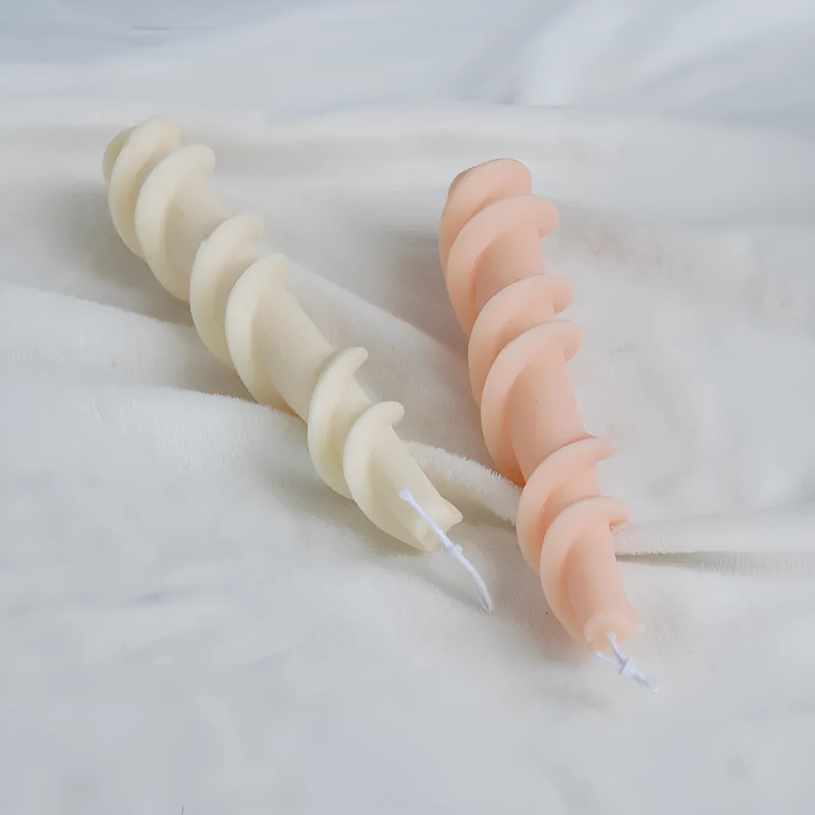 Silicone rotating lace candle mould for making decorative spiral rod candles