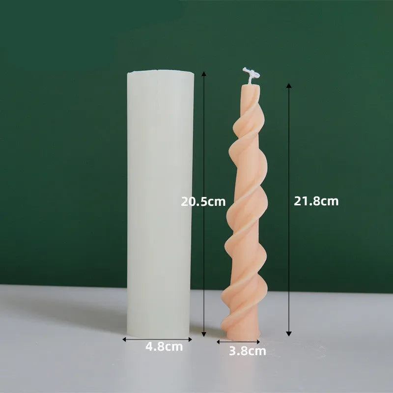 Silicone rotating lace candle mould for making decorative spiral rod candles